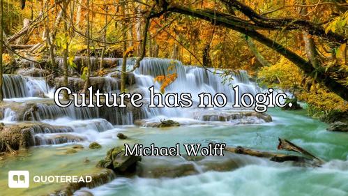 Culture has no logic.