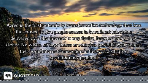 Aereo is the first potentially transformative technology that has the chance to give people access t...