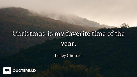 Christmas is my favorite time of the year.