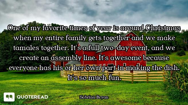 One of my favorite times of year is around Christmas when my entire family gets together and we make...