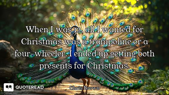 When I was 12, all I wanted for Christmas was a trampoline or a four-wheeler. I ended up getting bot...