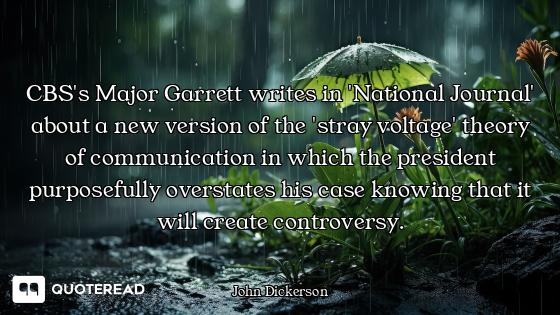 CBS's Major Garrett writes in 'National Journal' about a new version of the 'stray voltage' theory o...