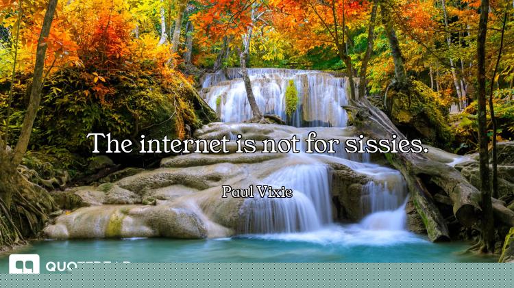 The internet is not for sissies.