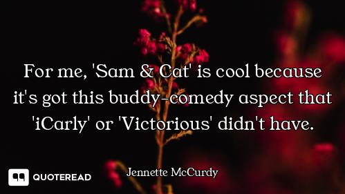 For me, 'Sam & Cat' is cool because it's got this buddy-comedy aspect that 'iCarly' or 'Victorious'...