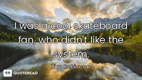 I was a cool skateboard fan, who didn't like the system.