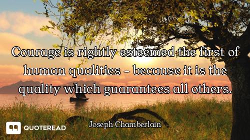 Courage is rightly esteemed the first of human qualities - because it is the quality which guarantee...