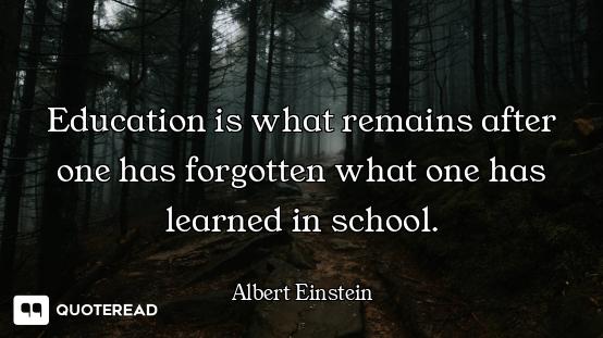 Education is what remains after one has forgotten what one has learned in school.