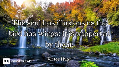 The soul has illusions as the The soul has illusions as the bird has wings: it is supported by them.