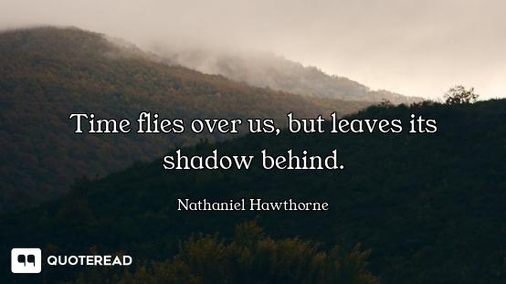 Time flies over us, but leaves its shadow behind.