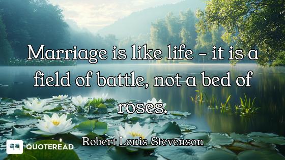 Marriage is like life - it is a field of battle, not a bed of roses.