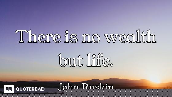 There is no wealth but life.