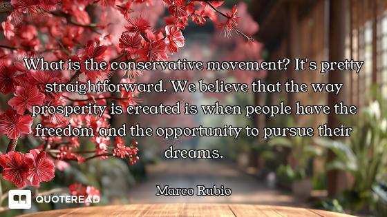 What is the conservative movement? It's pretty straightforward. We believe that the way prosperity i...