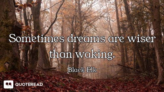 Sometimes dreams are wiser than waking.