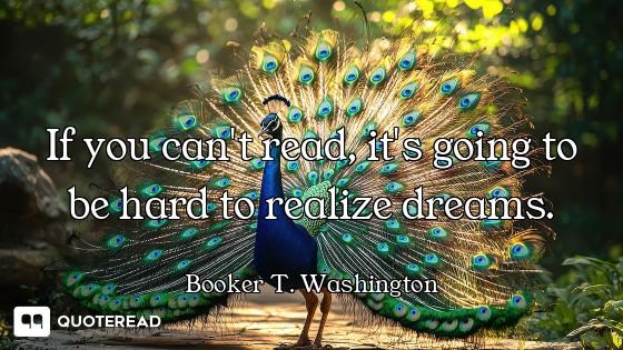 If you can't read, it's going to be hard to realize dreams.