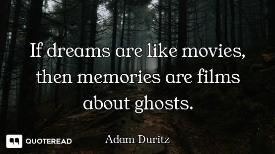 If dreams are like movies, then memories are films about ghosts.
