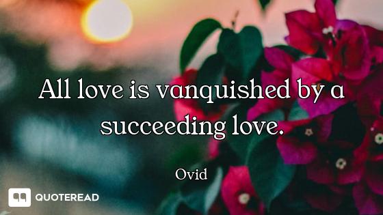 All love is vanquished by a succeeding love.