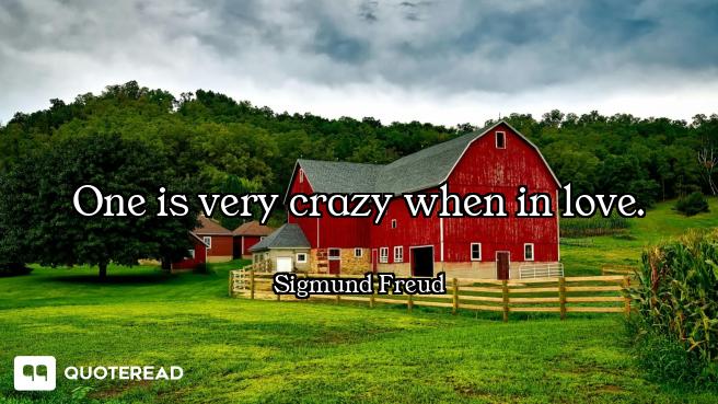 One is very crazy when in love.